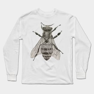 Dotwork Bee Art Print Long Sleeve T-Shirt